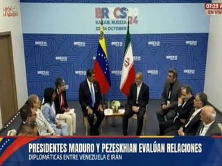 Presidente Nicolás Maduro sostuvo reunión bilateral con su homólogo de Irán, Masoud Pezeshkian
