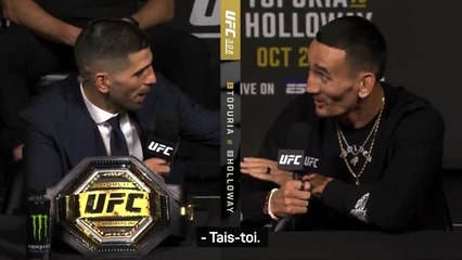 UFC 308 - Les esprits s'échauffent en conférence de presse entre Holloway et Topuria