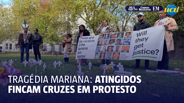 Julgamento na Inglaterra: BHP alega indenização, enquanto atingidos fincam cruzes em Londres