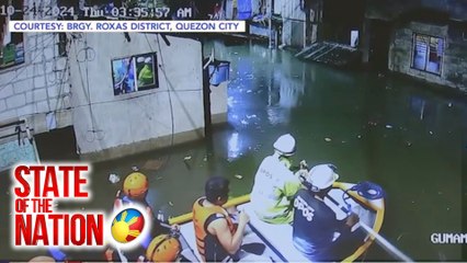 Baha sa ilang lugar sa Quezon city, lampas-tao na | SONA