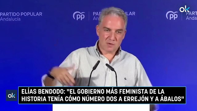 Elías Bendodo: El Gobierno más feminista de la historia tenía cómo número dos a Errejón y a Ábalos