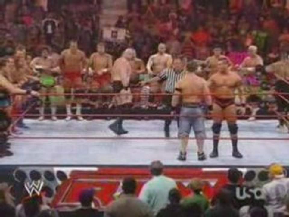 Video wwe raw 03-17-08 orton cena vs raw roster part1 - wwe,