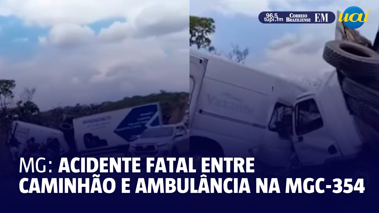 MG: acidente fatal entre caminhão e ambulância na MGC-354