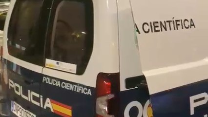 Policías nacionales, el miércoles, inspeccionando el BMW de la víctima que fue apuñalada por José Antonio.