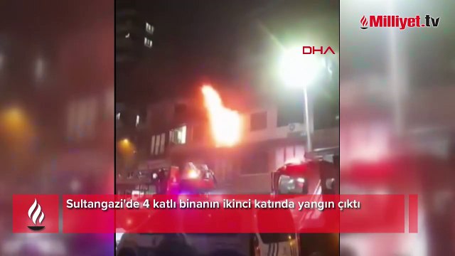 Sultangazi'de 4 katlı binada yangın! Mahsur kalanlar itfaiye ekipleri tarafından kurtarıldı