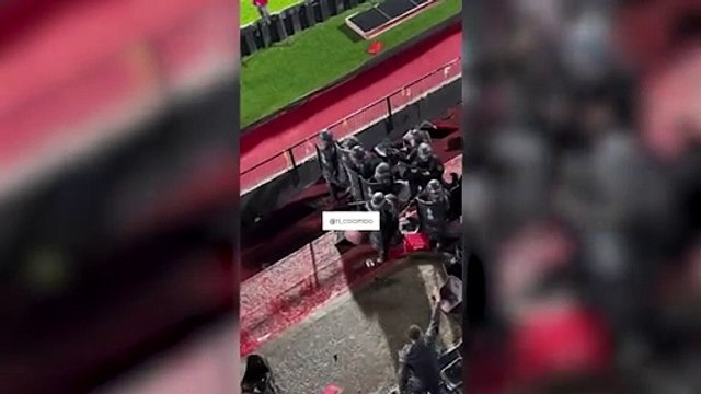 Riquelme se metió a separar a los hinchas de Boca y la Policía
