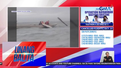 Paghahanap sa nawawalang mangingisda sa Obando, Bulacan, itutuloy kapag bumuti ang panahon; 9 niyang kasama, nakauwi na | Unang Balita