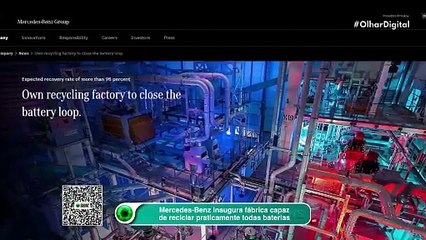 Mercedes-Benz inaugura fábrica capaz de reciclar praticamente todas baterias