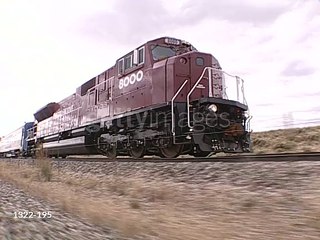 gettyimages-1322-195-640_adppTS, MS, Train traveling through flat plains, Pueblo, Colorado, USA, - stock video
