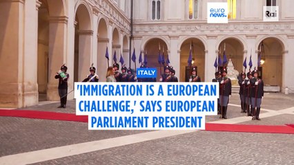 'Neither Italy nor Malta should be left alone to manage migratory flows,' says Metsola