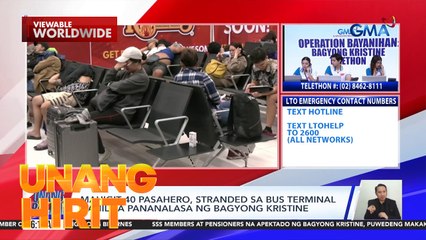 MAHIGIT 40 PASAHERO, STRANDED SA BUS TERMINAL DAHIL SA PANANALASA NG BAGYONG KRISTINE | Unang Hirit