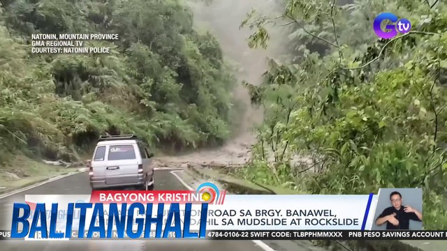 Bahagi ng junction road sa Brgy. Banawel, hindi madaanan dahil sa mudslide at rockslide | Balitanghali