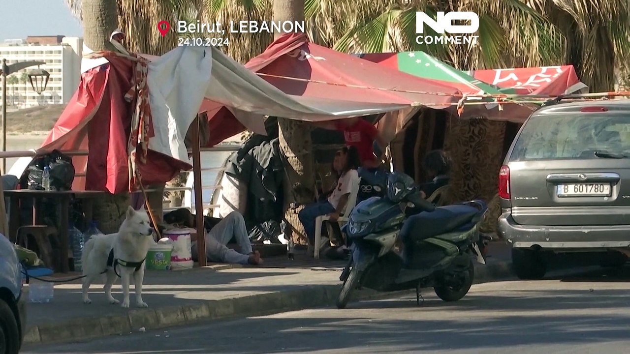 NO COMMENT: Aftermath of Israeli airstrikes in Beirut, displaced people seek shelter
