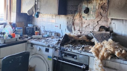 Devastated mum and kids 'left with just clothes on backs' after blaze guts flat