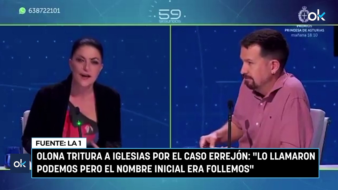 Olona tritura a Iglesias por el caso Errejón: "Lo llamaron Podemos pero el nombre inicial era follemos"