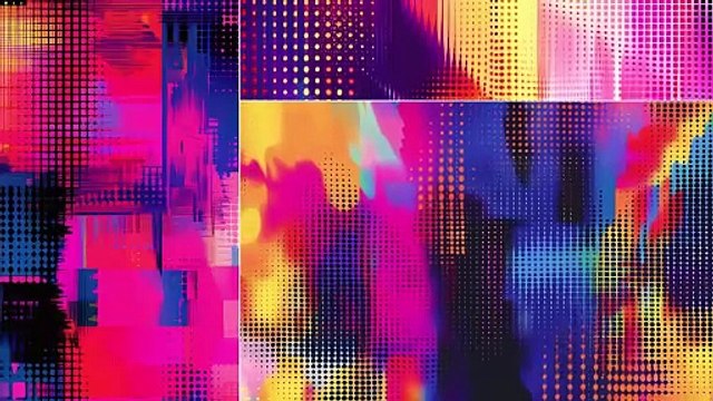 20 Vibrant Halftone Glitch Backgrounds