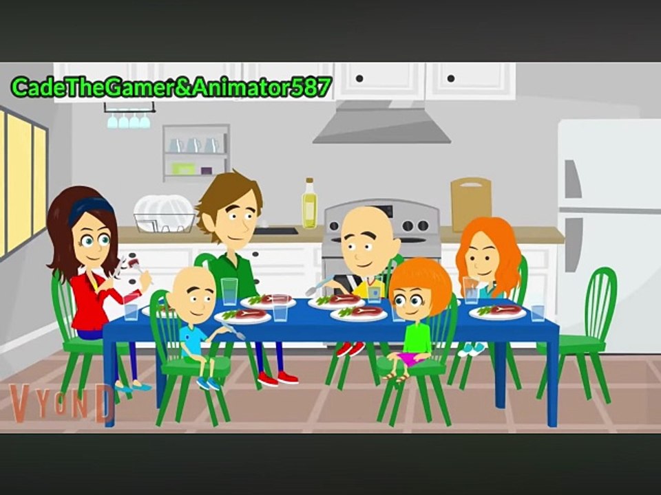 Classic caillou misbehave at dinner