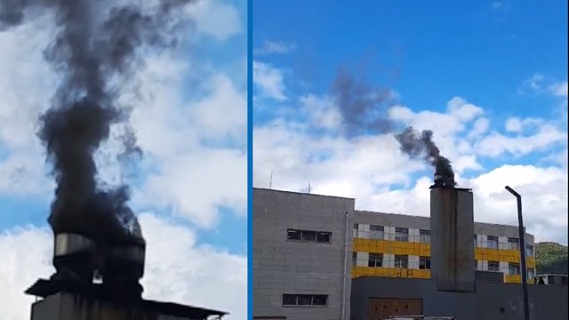 Ayancık Devlet Hastanesi bacasından çıkan dumanlar vatandaşları tedirgin etti