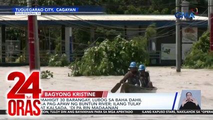 Video herunterladen: Mahigit 30 barangay, lubog sa baha dahil sa pag-apaw ng Buntun river; ilang tulay at kalsada, 'di pa rin madaanan | 24 Oras