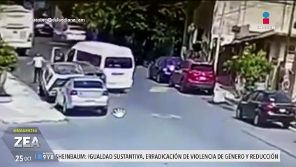 Captan a una camioneta tipo van avanzando sin frenos en Nuevo León