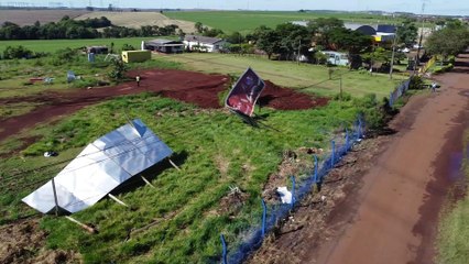 Imagens aéreas mostram destruição provocada por temporal em Cascavel