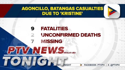 Télécharger la video: Agoncillo LGU confirms 9 fatalities due to #KristinePH