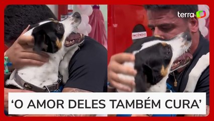 Paciente com câncer se emociona ao reencontrar cachorro em hospital de Minas Gerais