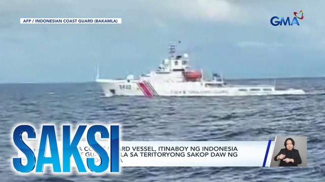 China Coast Guard vessel, itinaboy ng Indonesia Coast Guard mula sa teritoryong sakop daw ng EEZ ng Indonesia | Saksi