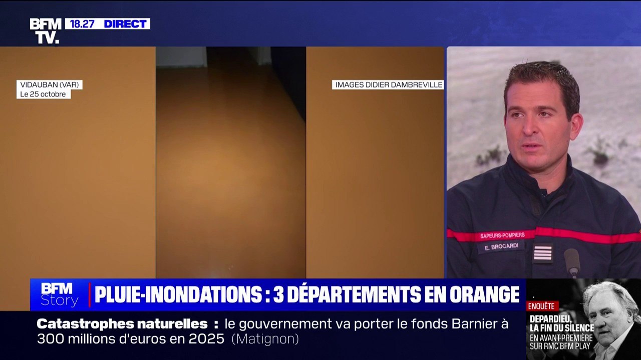 Intempéries dans le sud de la France: "La vigilance est de mise", prévient Éric Brocardi (porte-parole de la Fédération nationale des sapeurs-pompiers de France)