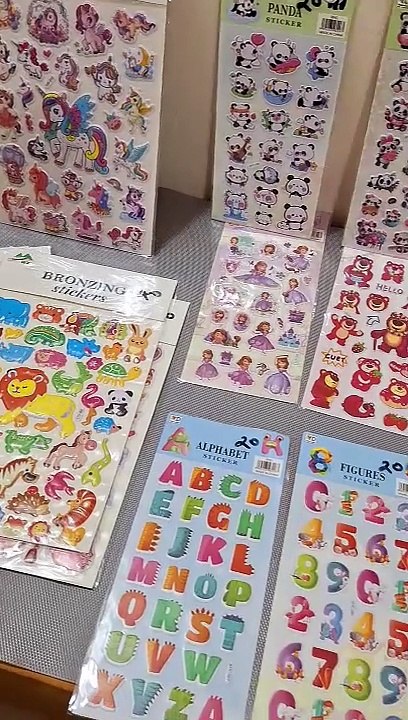 3D Gold Embossed Puffy Cartoon Stickers for Craft Scrapbook, Decoration, Project,Fun Gift for Kids
