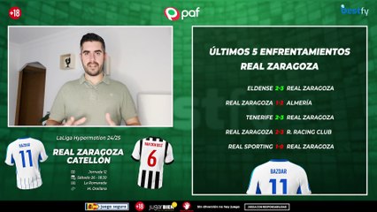 El Real Zaragoza quiere seguir en posiciones de ascenso a costa del Castellón