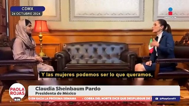 Claudia Sheinbaum re reúne con Malala Yousafzai en Palacio Nacional