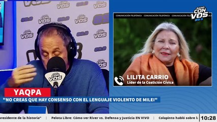 Elisa Carrió: "A mí me da la impresión de que Milei esta jugando con fuego"
