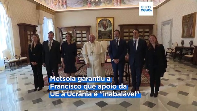 Metsola reforça no Vaticano que União Europeia é inabalável no apoio à Ucrânia