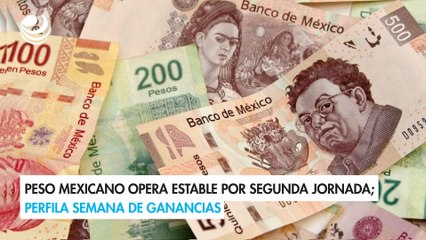 Peso mexicano opera estable por segunda jornada; perfila semana de ganancias