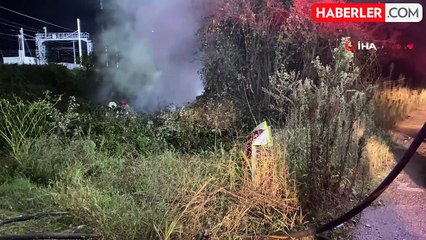 Takla Atan Otomobil Alev Alev Yandı, Sürücü ve Eşi Pencereden Kurtuldu