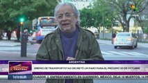 Transportistas en Argentina se declaran en paro para este 30 de octubre
