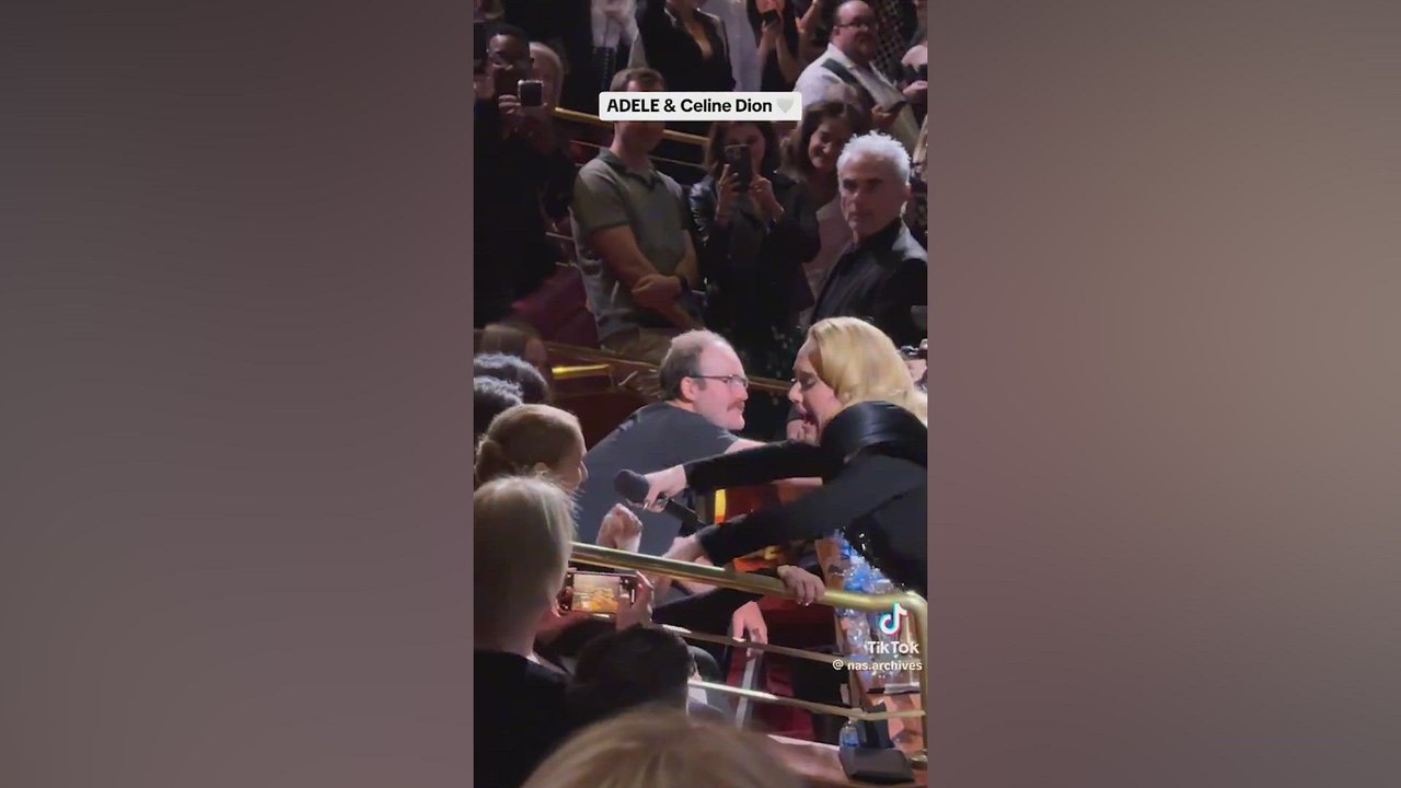 Adele overwhelmed with emotion as Celine Dion surprises her at Vegas show