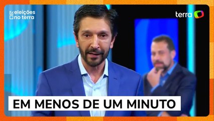 Boulos ‘persegue’ três enquadramentos de Nunes em 40 segundos para reagir às falas do adversário