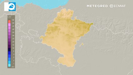 Importantes acumulados de lluvia en el País Vasco y Navarra