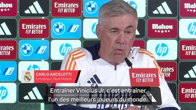Real Madrid - Ancelotti salue l’humilité et le sérieux du “prochain Ballon d’Or” Vinícius Jr
