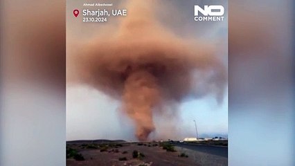 گردبادهایی از گرد و غبار بخش‌هایی از امارات عربی متحده را درنوردیدند