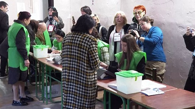 Georgia's President votes in parliamentary elections