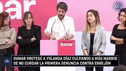 Sumar protege a Yolanda Díaz culpando a Más Madrid de no cursar la primera denuncia contra Errejón