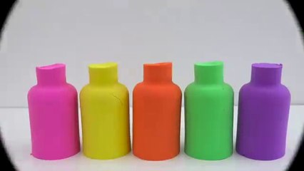 Rainbow Colors Squishy Balls with Kinetic Sand  Milk Bottles Smiley Face