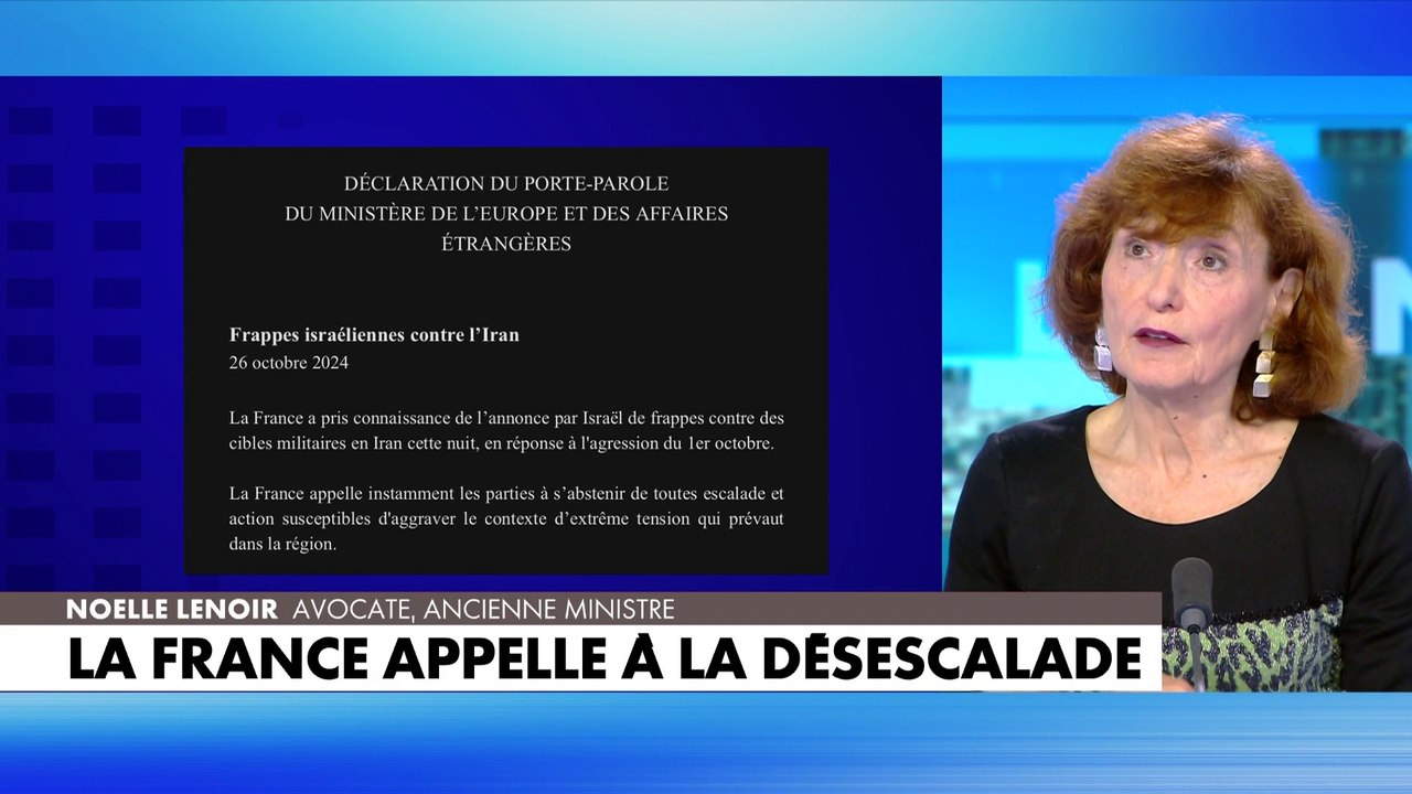 Noëlle Lenoir : «La diplomatie française, comme médiateur, je crains que cela n'ai l'effet inverse»