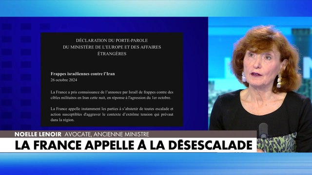 Noëlle Lenoir : «La diplomatie française, comme médiateur, je crains que cela n'ai l'effet inverse»