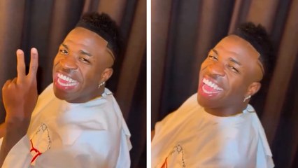 Vinicius Jr presume su nuevo corte de pelo previo al Clásico