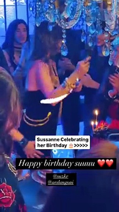 Sussanne Celebrating her Birthday with Arslan goni and her friends
