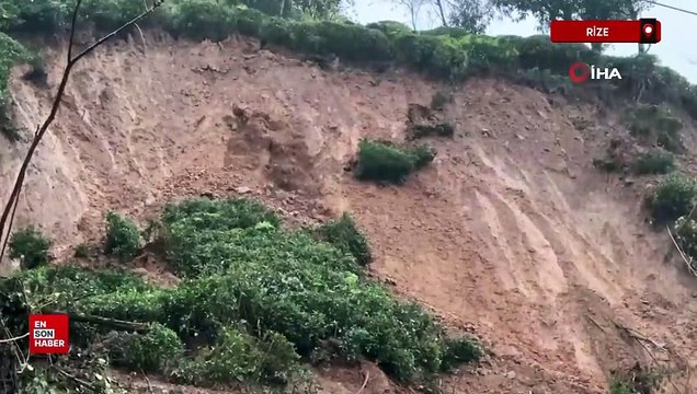 Rize'de heyelan nedeniyle mahalle yolları ulaşıma kapandı